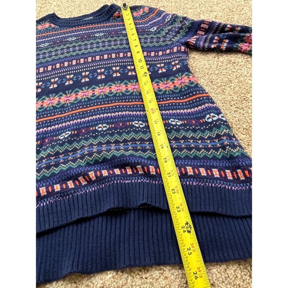 Chaps Y2K Sweater Womens Medium Blue Fair Isle Nordic Ski Grunge Cottage Preppy - Picture 8 of 9